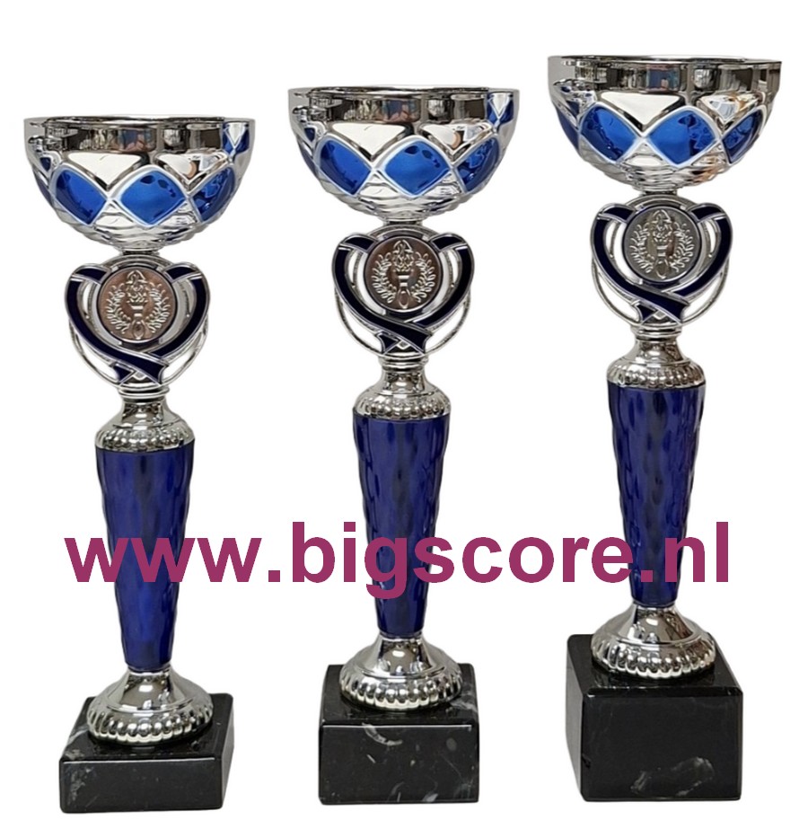 BS 2611 Beker Blauw-Zilver LAATSTE 3 x Serie OP=OP!!